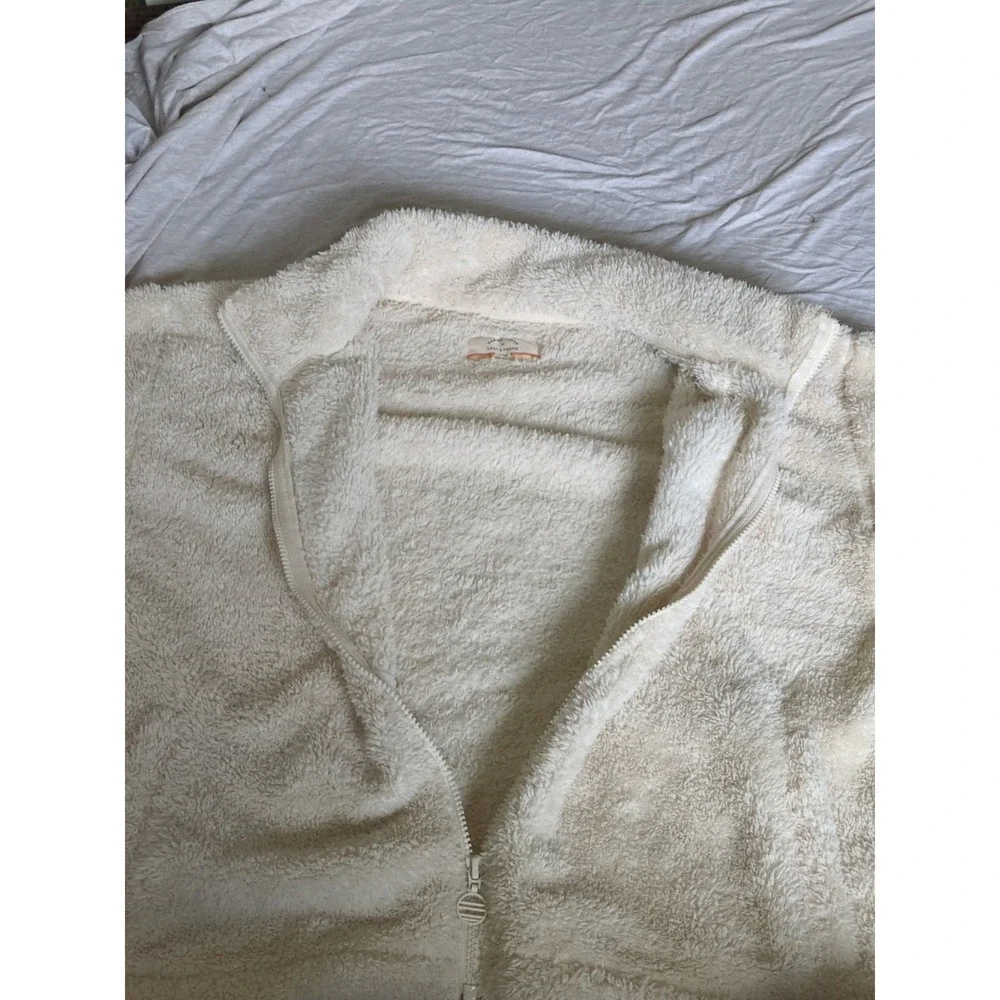 Marine Layer Lost And Found Pristine Sherpa Jacket Sz Large Cream Ivory Full Zip